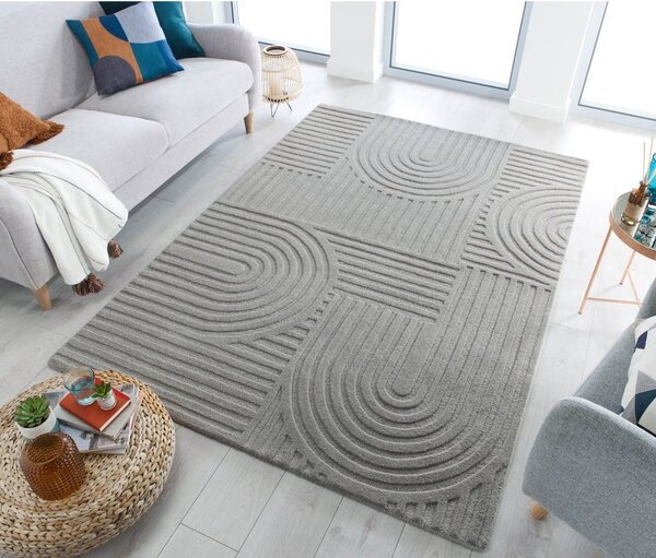 Сив вълнен килим , 120 x 170 cm Zen Garden - Flair Rugs