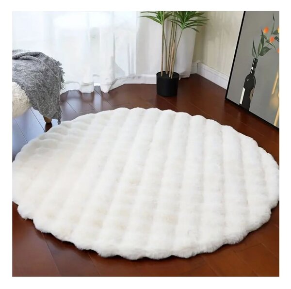 Бял кръгъл килим подходящ за пране ø 100 cm Bubble White – Mila Home