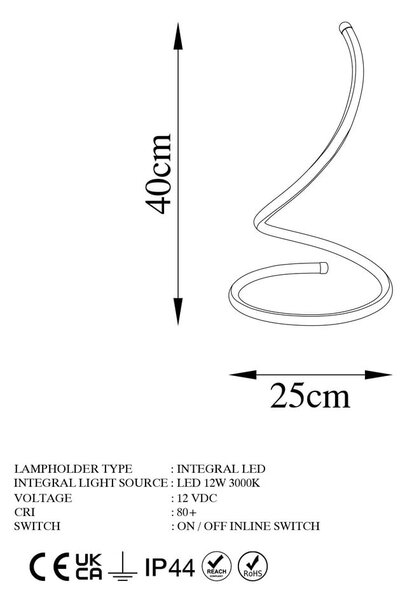 Черна LED настолна лампа (височина 40 cm) Yay – Opviq lights