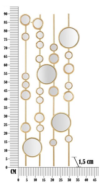 Метална декорация за стена 35,5х90 см Small Mirros - Mauro Ferretti
