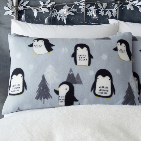 Сиво вълнено спално бельо 200x200 cm Cosy Penguin - Catherine Lansfield