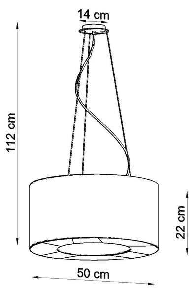 Черно висящо осветително тяло с текстилен абажур ø 50 cm Galata – Nice Lamps