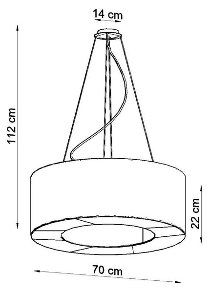 Черно висящо осветително тяло с текстилен абажур ø 70 cm Galata – Nice Lamps