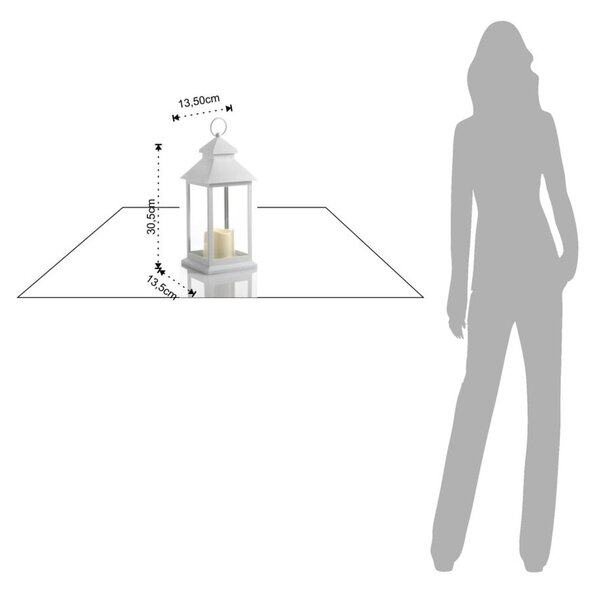 Голям бял декоративен LED фенер, подходящ за екстериор Lante - Tomasucci