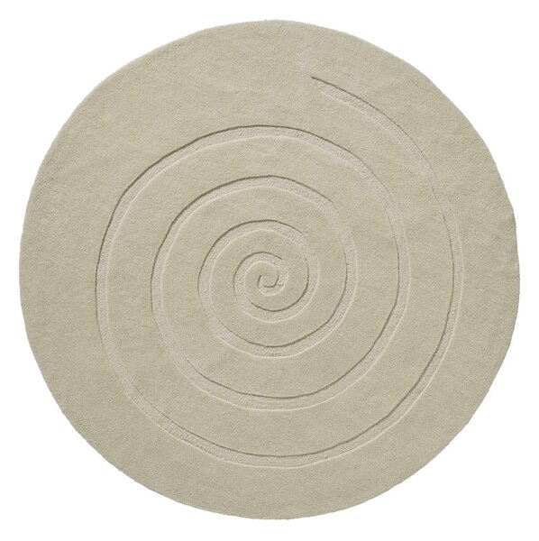 Кремавобял вълнен килим , ⌀ 140 cm Spiral - Think Rugs