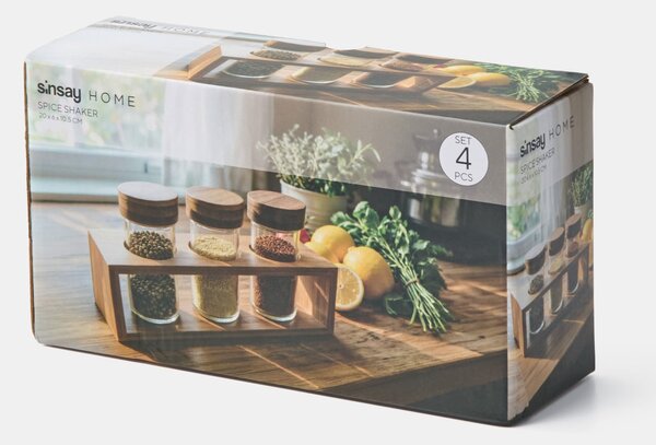 Sinsay - Кутии за подправки със стойка 3 pack - clear