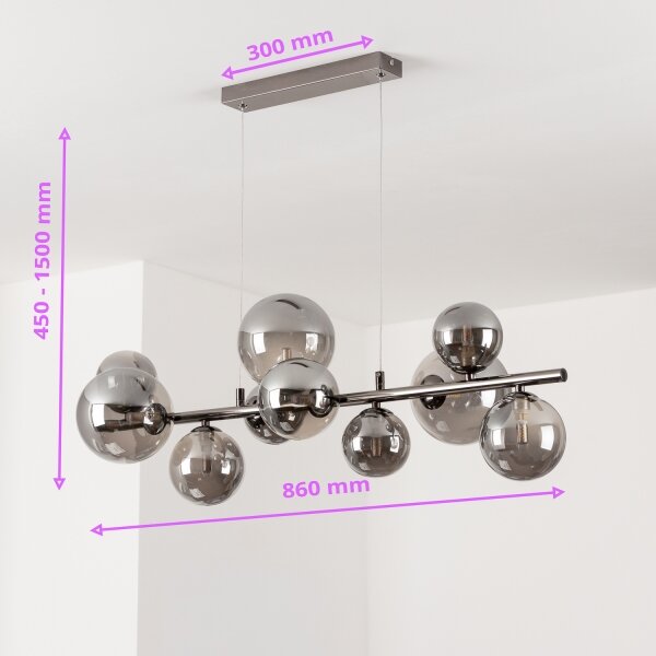 Brilagi - LED полилей на кабел MILLA 10xG9/3W/230V черен хром/опушено