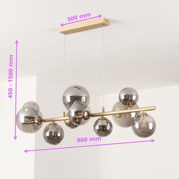 Brilagi - LED Пендел MILLA 10xG9/3W/230V златист/опушен