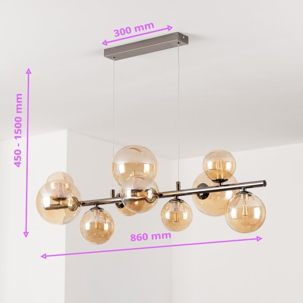 Brilagi - LED полилей на кабел MILLA 10xG9/3W/230V черен хром/злато
