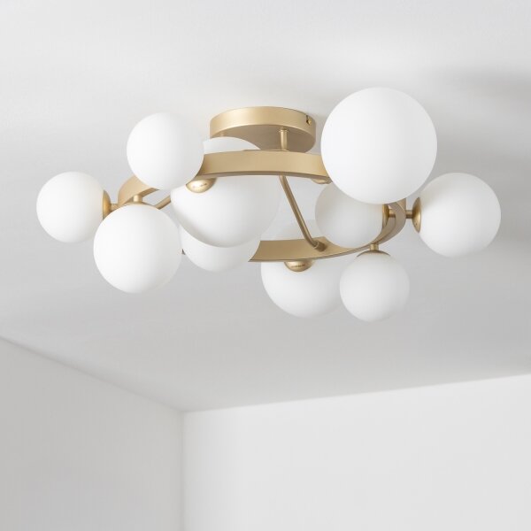 Brilagi - LED Полилей за повърхностен монтаж MILLA 10xG9/3W/230V златист/бял