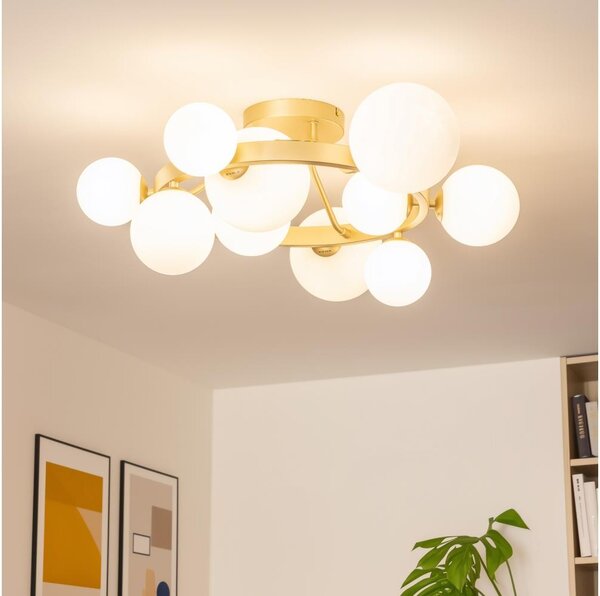 Brilagi - LED Полилей за повърхностен монтаж MILLA 10xG9/3W/230V златист/бял
