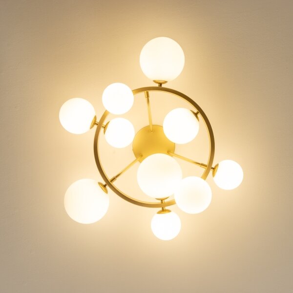 Brilagi - LED Полилей за повърхностен монтаж MILLA 10xG9/3W/230V златист/бял