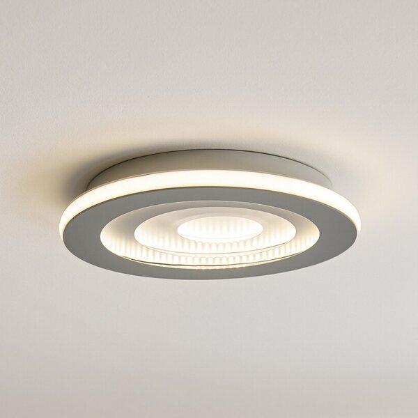 OSRAM LED таванна лампа ORBIS SPIRAL CENTRAL LIGHT на OSRAM, Ø 40 см, сива, Затъмняване, Сив, Дневна/трапезария, Метал, Модерен
