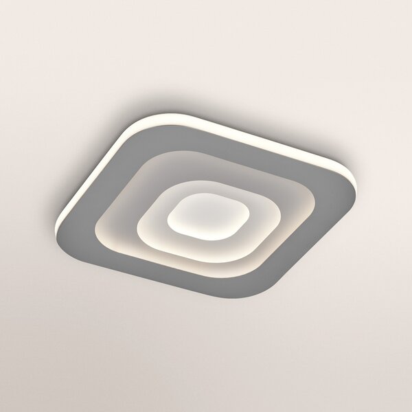 OSRAM LED таванна лампа ORBIS SPIRAL SQUARE, 36 x см, сива, Затъмняване, Сив, Дневна/трапезария, Метал, Модерен