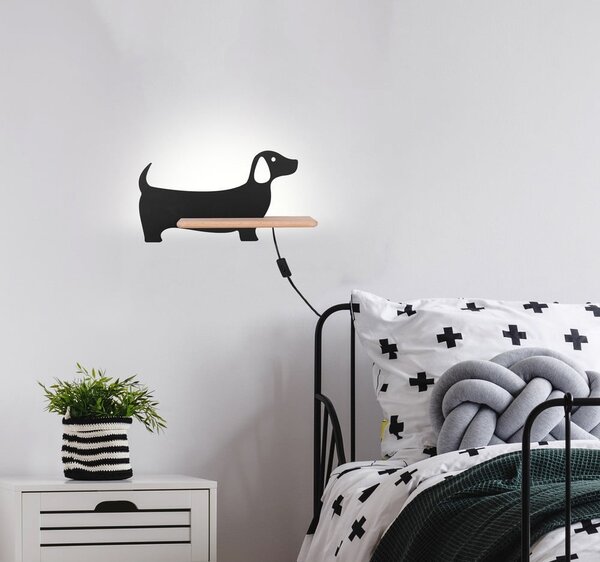 Черно детско осветително тяло Dog - Candellux Lighting