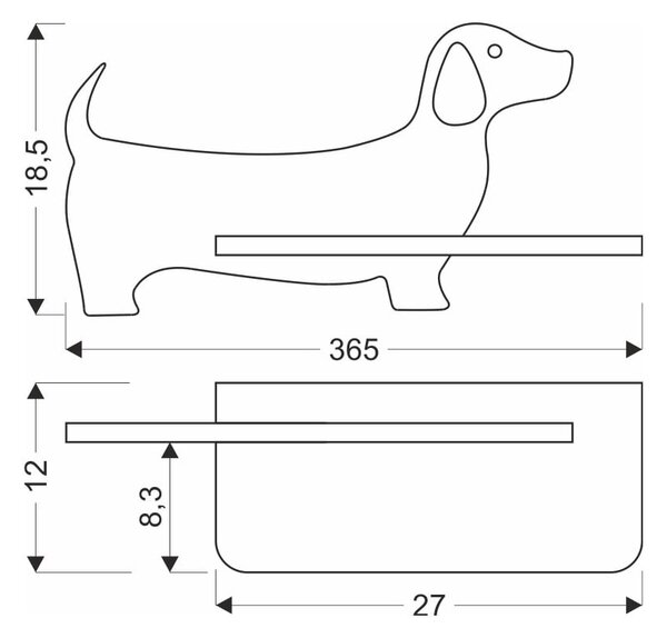 Черно детско осветително тяло Dog - Candellux Lighting