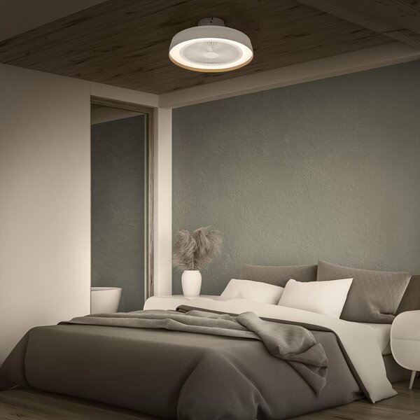 OSRAM LED тавански вентилатор ENCAPSULATE, Ø 48 см, бял, CCT, Затъмняване, Бял, Дневна/трапезария, Пластмаса, Модерен