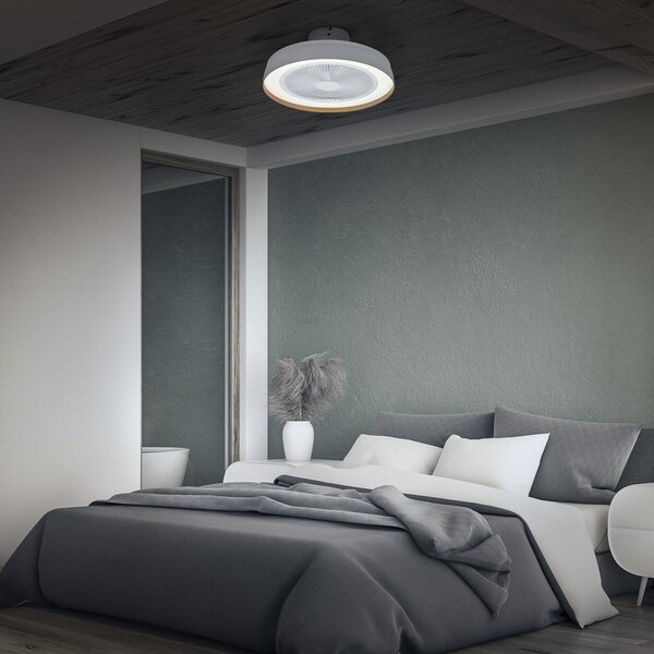 OSRAM LED тавански вентилатор ENCAPSULATE, Ø 48 см, бял, CCT, Затъмняване, Бял, Дневна/трапезария, Пластмаса, Модерен