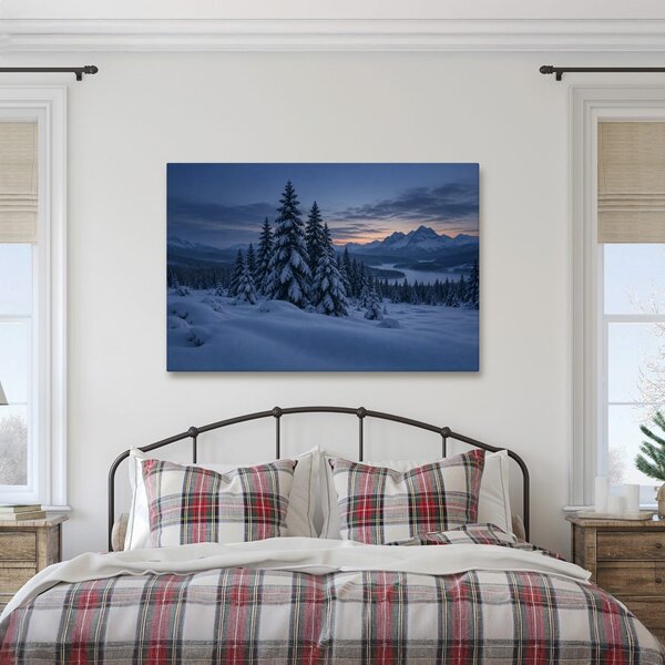 Картина на платно – Зимен здрач над планините