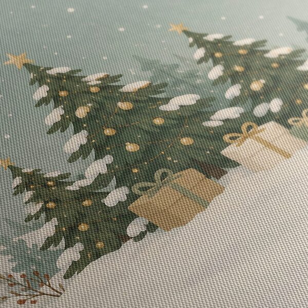 Картина на платно – Заснежени елхички под звездите