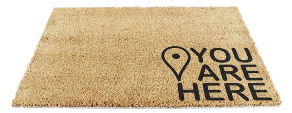 Изтривалка от кокосови влакна 40x60 cm You Are Here – Artsy Doormats