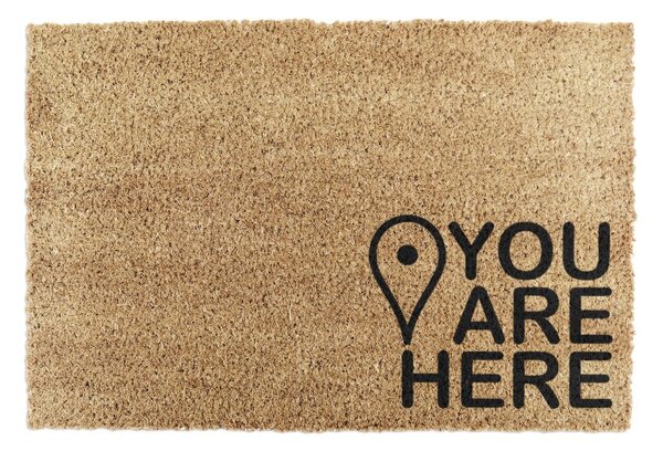 Изтривалка от кокосови влакна 40x60 cm You Are Here – Artsy Doormats