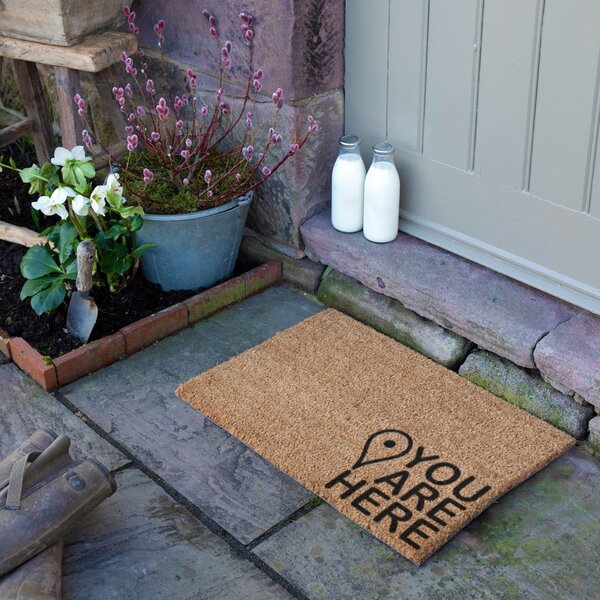 Изтривалка от кокосови влакна 40x60 cm You Are Here – Artsy Doormats