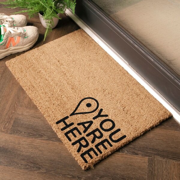 Изтривалка от кокосови влакна 40x60 cm You Are Here – Artsy Doormats