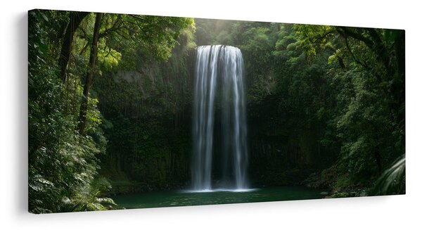 Картина на платно – Зелен оазис с водопад