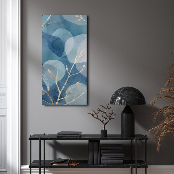 Картина на платно – Декоративни клони в сини форми