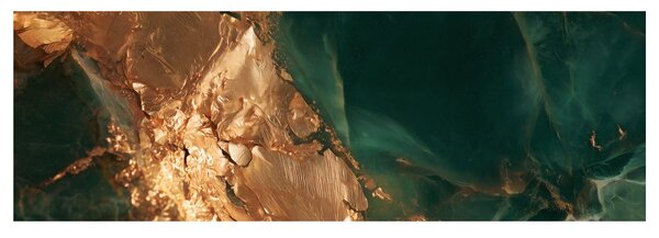 Картина на платно – Луксозна златиста текстура с тюркоаз