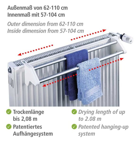 Регулируема сушилня за дрехи за радиатор Standard - Wenko