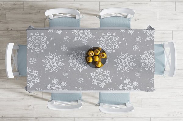 Коледна покривка за маса с памук Holly Night, 140 x 180 cm Snowflakes - Minimalist Cushion Covers