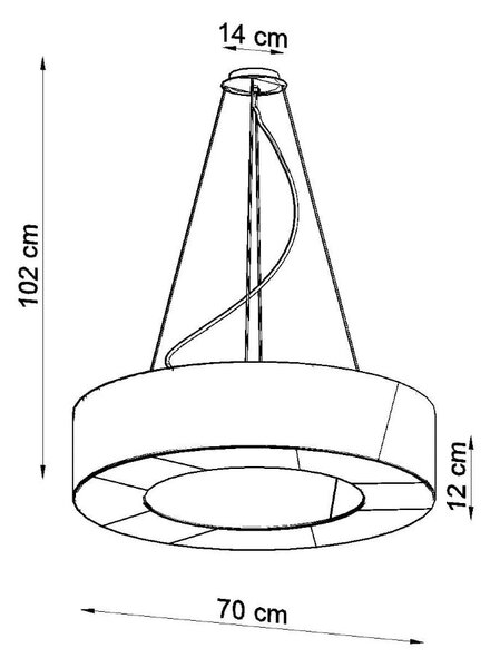 Черно висящо осветително тяло с текстилен абажур ø 70 cm Galata Slim – Nice Lamps