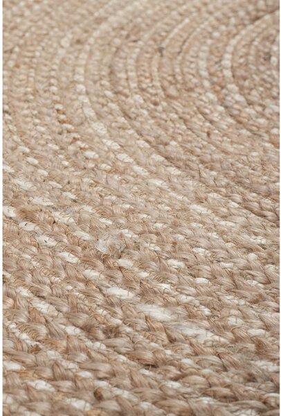 Кръгъл килим от юта в естествен цвят 133x133 cm Capri - Flair Rugs