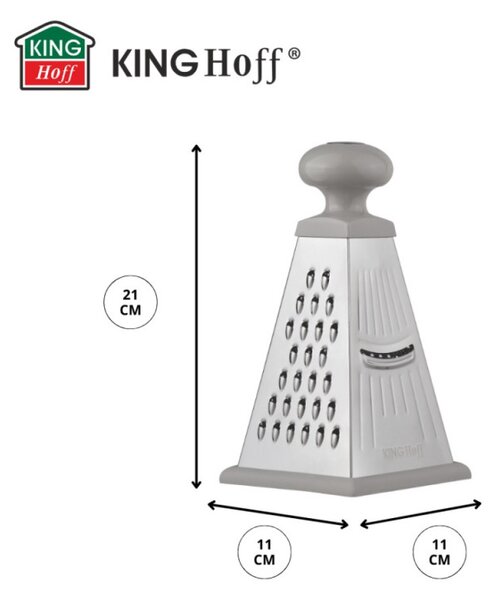 Ренде за зеленчуци Kinghoff KH 1988, 4 повърхности, Силиконово дъно, Инокс