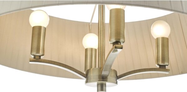 Där Lighting CRI0429 - Полилей на верига CRISTIN 4xE14/40W/230V месинг/таупе