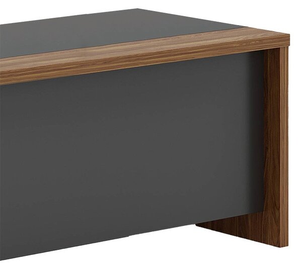 Ъглово бюро с обратим монтаж Оскар орех - въглища 200x188,6x76см
