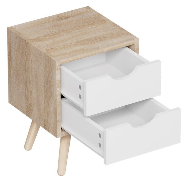 Нощно шкафче, Selma, Pako World, сонома-бяло, 29x29x45 см