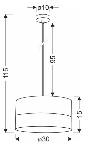 Бяла висяща лампа с фурнир и текстилен абажур ø 30 cm Bianco - Candellux Lighting