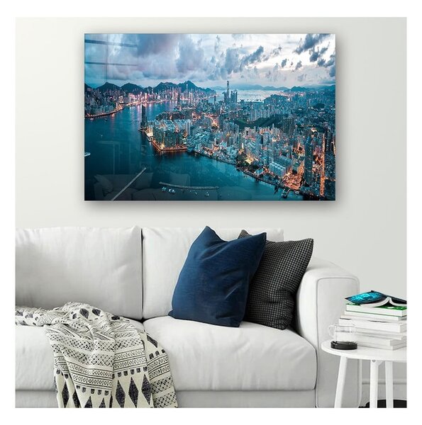 Картина върху стъкло 100x70 cm Hongkong - Wallity