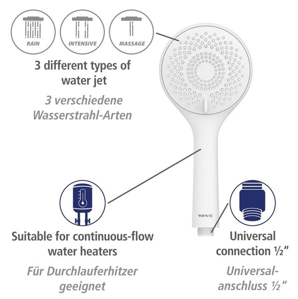 Бял душ комплект от неръждаема стомана 70 cm Watersaving – Wenko