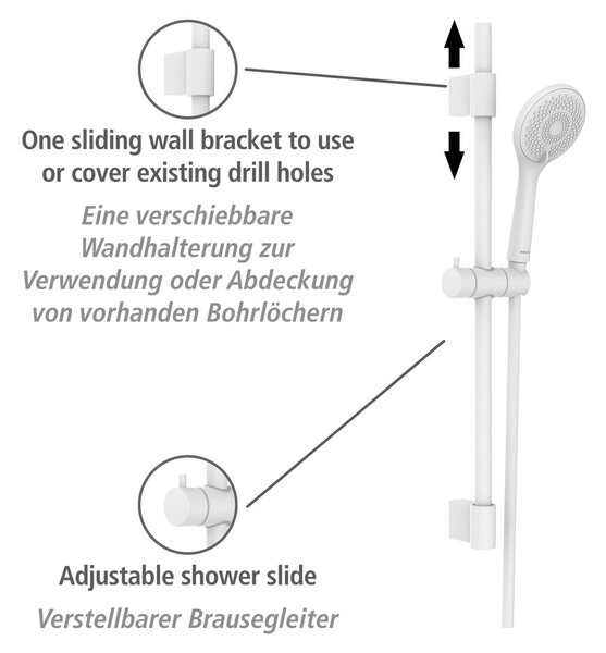 Бял душ комплект от неръждаема стомана 70 cm Watersaving – Wenko