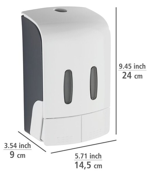 Бял пластмасов диспенсър за сапун, монтиран на стена, 0,96 л Tartas - Wenko