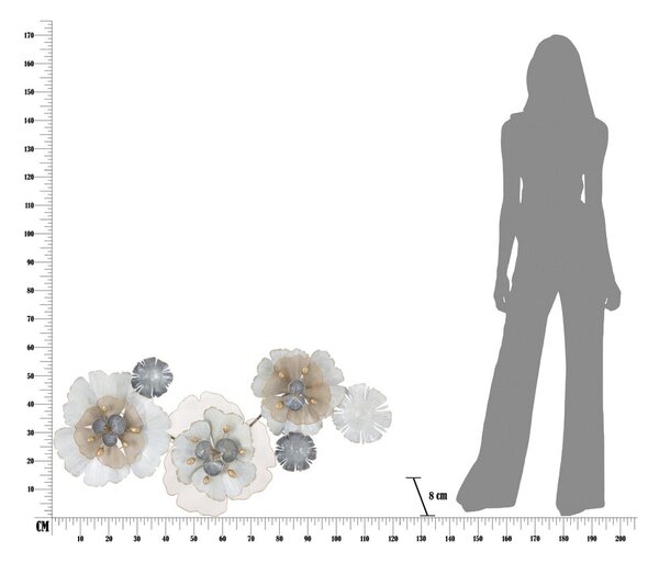 Метална декорация за стена , 119 x 60 cm Flowery - Mauro Ferretti