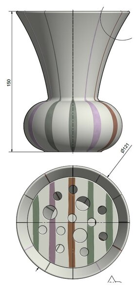 Ваза от каменна керамика, височина 15 cm Signature - Kähler Design