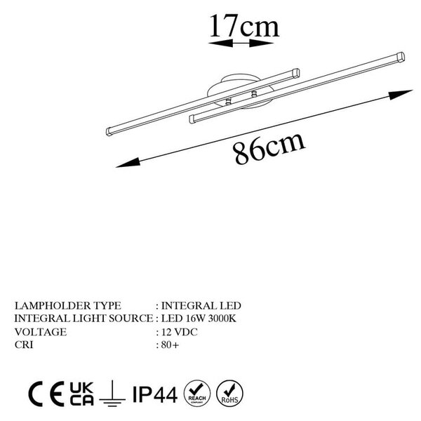 Черно LED осветително тяло за таван 10x86 cm Umut – Opviq lights