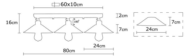 Осветително тяло за таван в бронзов цвят с метален абажур ø 24 cm Berceste – Opviq lights