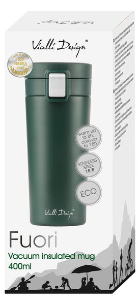 Зелен термос за пътуване , 400 ml Fuori - Vialli Design