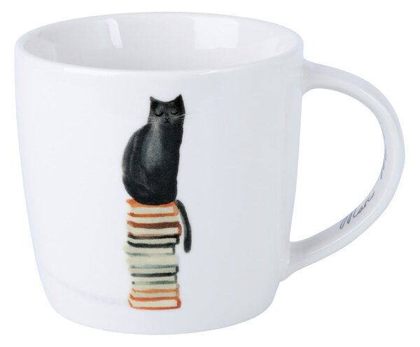 Бяла порцеланова чаша 400 ml Well Read Cat - Maxwell & Williams